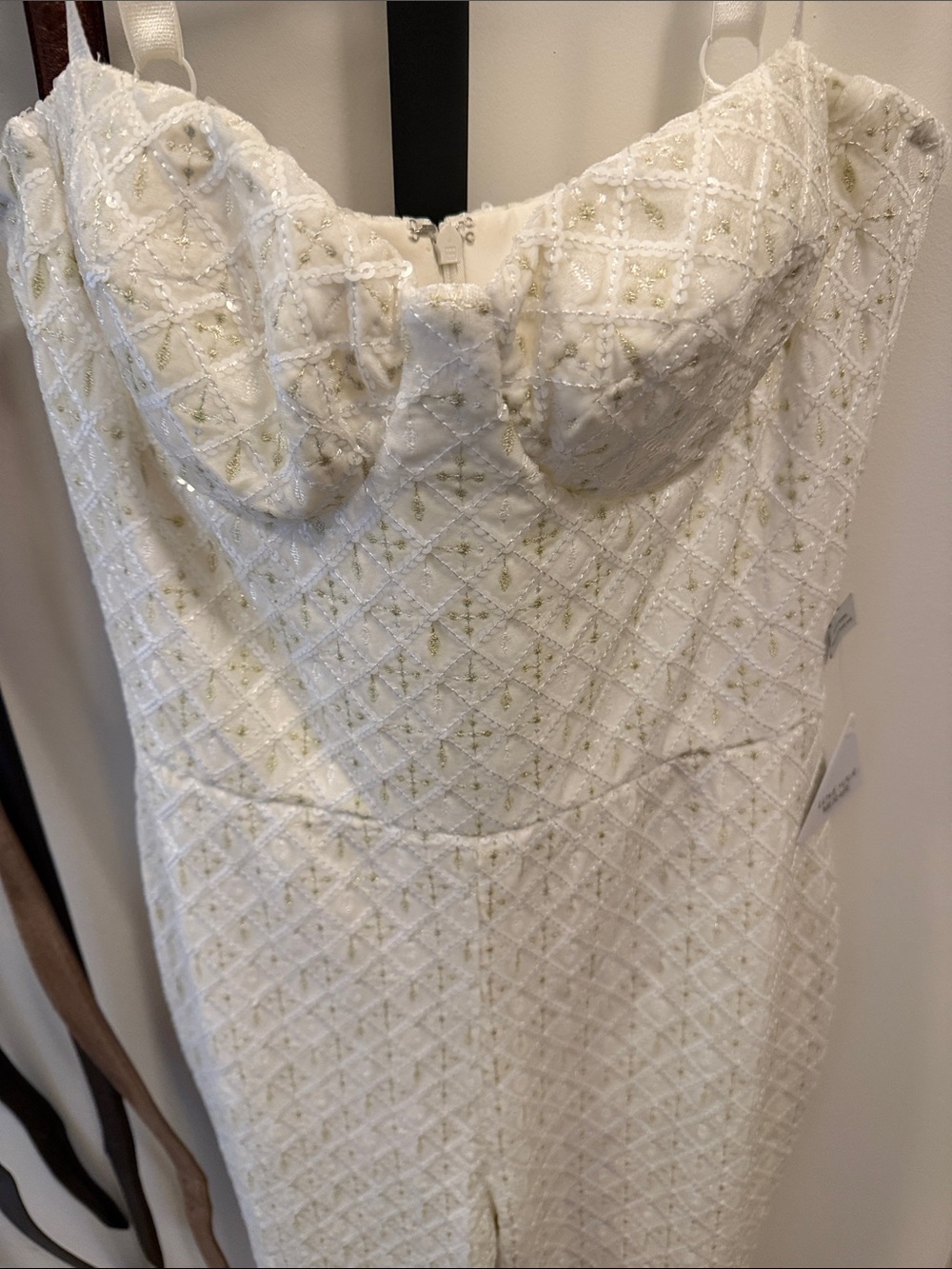 Nadine Merabi white sparkly jumpsuit new with tags - Picture 4 of 4